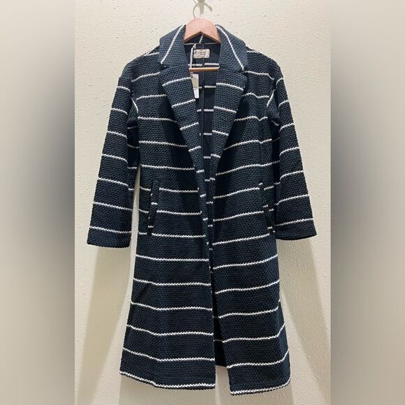 NWT MARINE LAYER Birdseye Coat in Real Black Size XS - Picture 3 of 12